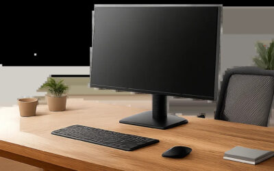 Un bureau en bois au design sobre et premium, intégré dans un espace de travail lumineux et bien organisé. L’image évoque la stabilité, le confort et l’ergonomie recherchés au quotidien.